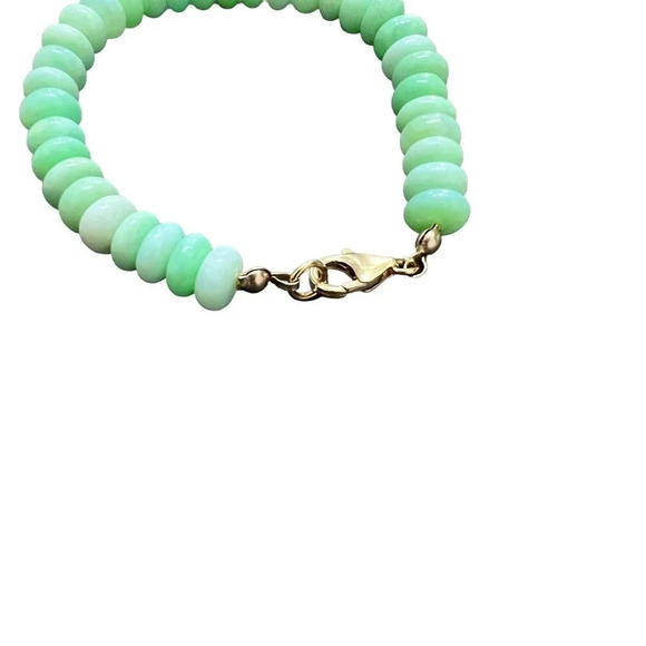 Genuine Parrot Opal Gemstone Beaded Bracelet Gold Filled Clasp - Picture 4 of 8